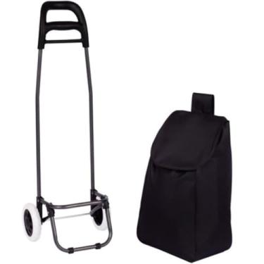 Imagem de Carrinho De Compras Feira Reforçado Grande Dobrável Multiuso