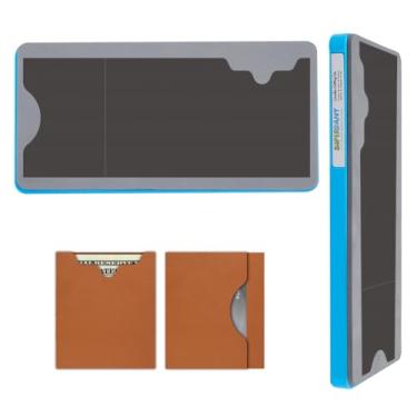 Imagem de SUPERDANT Suporte de cartão bidirecional de corte de couro, capa de cartão de madeira, matrizes de couro para artesanato de arte, cortador, capa de cartão de visita, carteira fina para mulheres