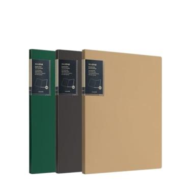 Imagem de Pastas Pasta A4 com 3 peças e inserções transparentes, 30 páginas, PP, livro de dados, organizador documentos contrato multicamadas