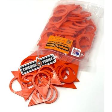 Imagem de Torque-Tight 3.8 cm | Indicadores de porca solta de 38 mm - Marcadores visuais de segurança para torque da roda - Uso de frota comercial e reboque - Feito nos EUA (laranja) - Pacote com 100