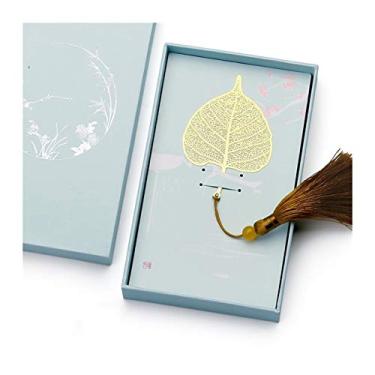 Imagem de SUNESA Marcador de página de latão, folha de latão, marcador de página dourado oco requintado com borla, feito à mão, estilo chinês, adequado para mulheres, crianças, leitoras, escritores, etc