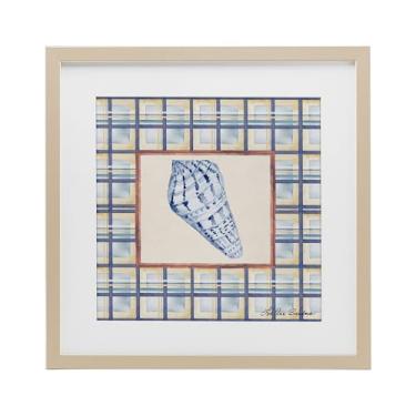 Imagem de Stupell Industries Impressão emoldurada Sea Treasures on Plaid Birch Under Glass, design por Lee Ann Sanders, 40 x 40 cm