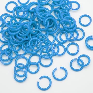 Imagem de LOUZAGO 100 peças de anéis de plástico para fichário de 3/4 polegadas, anéis de livro de folha solta azul, anel de cartão de índice, clipes de chaveiro flexíveis para livro, cartões de índice, papel