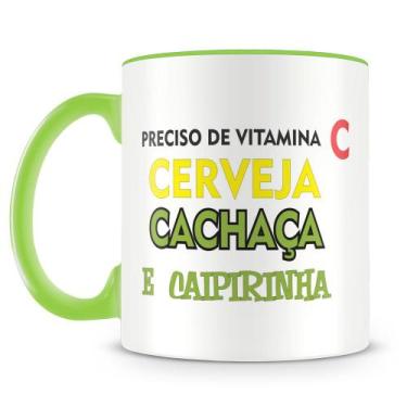 Imagem de Caneca Personalizada Vitamina C - Cerveja, Cachaça e Caipirinha - 325m