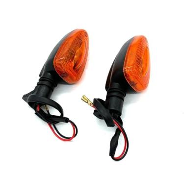 Imagem de GRJQRKHZ Luz de seta de motocicleta para B&MW K1200S 2005-2008 Luz de seta traseira para motocicleta Lâmpada indicadora de pisca-pisca de motocicleta Luzes traseiras de freio traseiro acessórios de