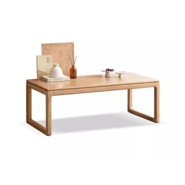 Imagem de Mesa de centro de madeira maciça, mesa de centro de madeira maciça estilo zen chinês, mesa de centro moderna para sala de estar, quarto, escritório e quarto