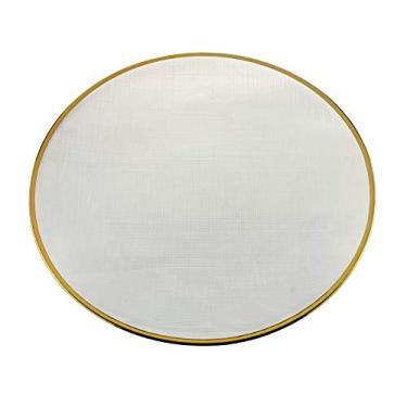 Imagem de WOLFF - Conjunto 4 Sousplats de Cristal com Borda Dourada Linen 33cm x 2cm