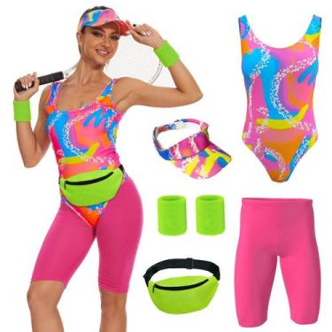 Imagem de Fantasia ZOKJFDK 80s Workout para mulheres, Halloween, cosplay 2XL