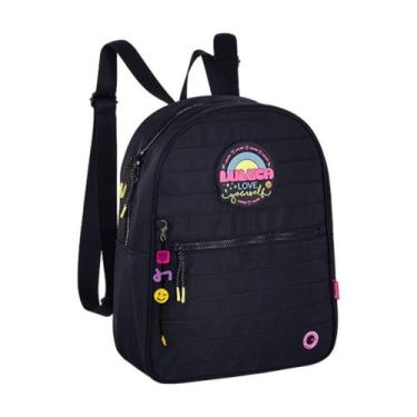 Imagem de Mochila de Costas Infantil Luluca Love Preta Semax LU3176PT