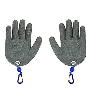 Imagem de TOPIND Luvas de pesca anticorte, luvas de caça, antiderrapantes e impermeáveis, luvas de látex para caça com fio de PE com ferramentas de pesca de liberação magnética