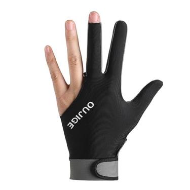 Imagem de Luvas de bilhar respiráveis luvas de bilhar antiderrapantes luvas universais de 3 dedos para tacos de tiro luva esportiva para mulheres e homens acessórios de bilhar para jogos internos de verão