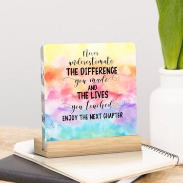 Imagem de Thank You Gifts for Women Friend Boss Appreciation Inspirational Farewell Retirement Gift Office Decor Desk Decor Acrylic Plate Decorative Sign for Home Living Room Bookshelf Tabletop Shell