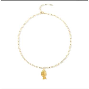 Imagem de Colar de verão para mulheres, joias de praia, pingente pequeno, com contas de peixe, joias modernas, presente para mulheres, roupa de verão feminina