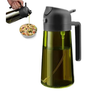 Imagem de Pulverizador de óleo, pulverizador de óleo 2 em 1 para cozinhar na cozinha, frasco de spray de óleo de 470 ml para casa