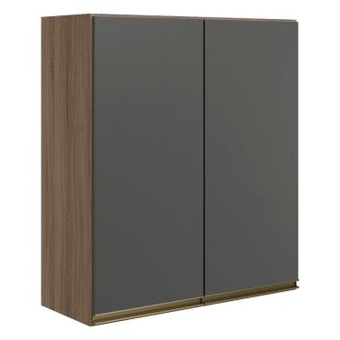 Imagem de Armario Aereo 2 Portas Mdf 60 Cm Kali 12205 Carvalho Toq Chumbo Nicioli Carvalho Toq Ch...