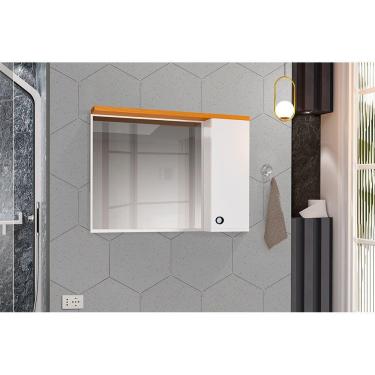 Imagem de Espelheira Para Banheiro Armário Suspenso Madri Branco