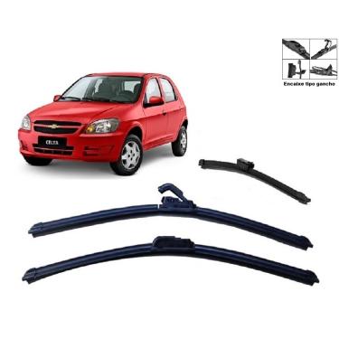 Imagem de Kit Palheta Limpador Parabrisa Para-brisa Chevrolet GM Celta 2004 à 2013