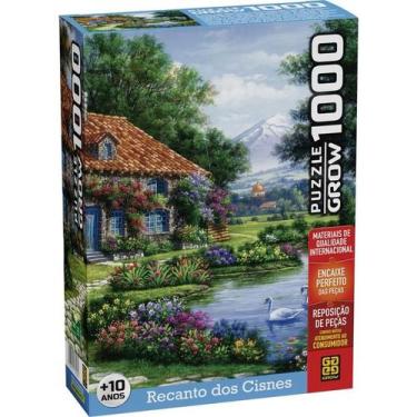 Imagem de Quebra-cabeca cartonado recanto dos cisnes 1000 pecas grow