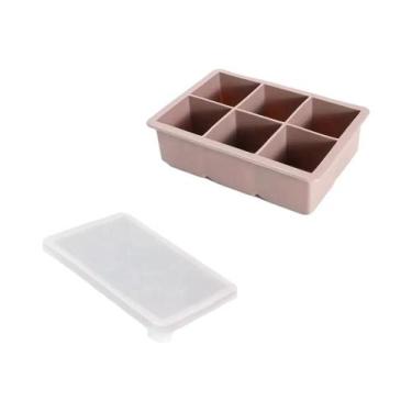 Imagem de Forma De Gelo Grande Empilhável De Silicone Com Tampa Livre De BPA Par