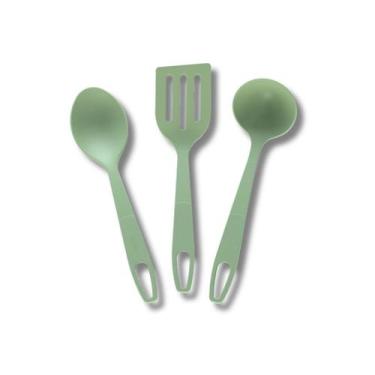 Imagem de Kit Utensílio De Cozinha 3 Peças Verde Em Nylon Resistente - Moara