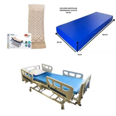 Imagem de Cama Hospitalar Elétrica 8 Mov + Colchão Antiescaras + D33 - Branco - 