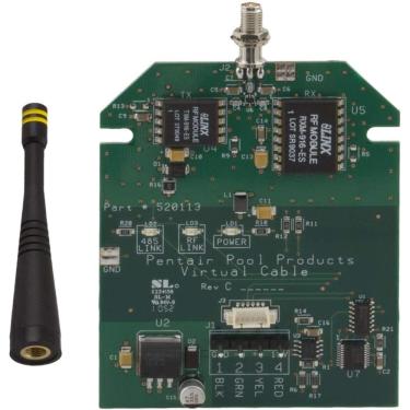 Imagem de Pentair Placa de circuito transceptor 520341 com antena anexada para sistemas de controle automático de piscina e spa