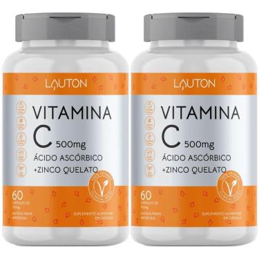 Imagem de Kit 2X Vitamina C + Zinco 500mg - 60 Cápsulas Lauton Nutrition-Masculino