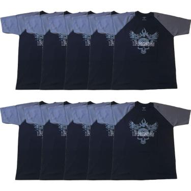 Imagem de Kit 10X Camiseta 100% Algodão Iron Darkness - Tamanho G Preta/Cinza - IntegralMédica-Masculino