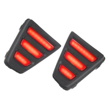 Imagem de A ABSOPRO Refletor de para-choque traseiro luz de seta de freio de neblina LED vermelho para Honda Fit Jazz 2014-2017 Lente vermelha de plástico (conjunto de 2)