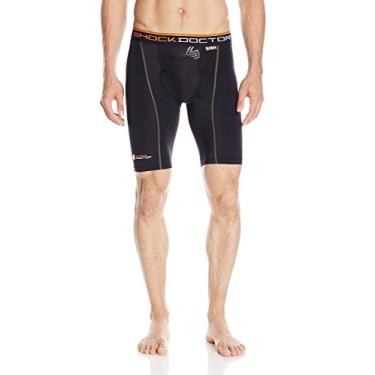 Imagem de Shock Doctor Short de compressão incluído – Roupa íntima esportiva com bolso e bojo – adulto, Preto, XGG