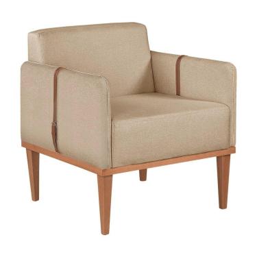 Imagem de Poltrona Duali Em Linho Linho Bege Claro