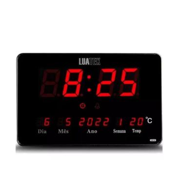 Imagem de Relógio Parede Mesa Led Digital Calendário Termômetro Lk-2616 Preto