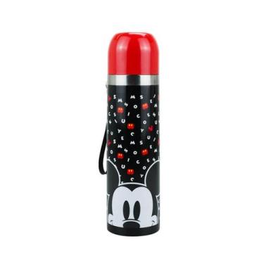 Imagem de Garrafa Térmica Inox Mickey 500ml - Alça e Copo Vermelho - Disney