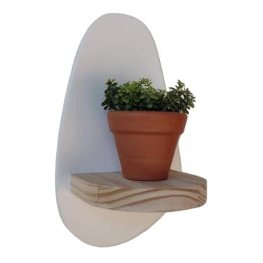 Imagem de Prateleira Orgânica Colorida Decorativa de Parede Coleção Cottagecore - 25x15x11cm - Organic1 Cor:BRANCO;Tamanho:25X15X1