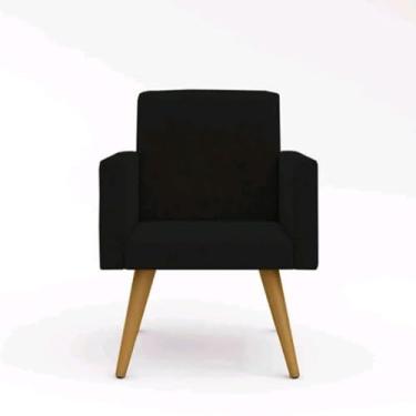 Imagem de Poltrona Cadeira Nina Para Sala Quarto Salão Decorativa Pés Palito(Cinza Escuro)