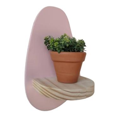 Imagem de Prateleira Orgânica Colorida Decorativa de Parede Coleção Cottagecore - 25x15x11cm - Organic1 Cor:Rosa Chá;Tamanho:25X15