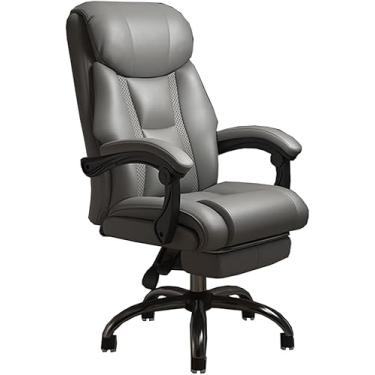 Imagem de Cadeira De Escritório Executiva Cadeira De Escritório Giratória Para Computador Com Apoio Para Os Pés, Altura Ajustável Preto/marrom/cinza Unissex Relaxante, Huise