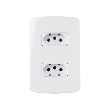 Imagem de Tomada Dupla Margirius B3 2p+t 20a Com Placa 4x2 Branca