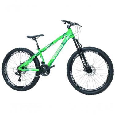 Imagem de Bicicleta Vikingx Aro 26 Câmbios Shimano 21v Verde Neon Com Capacete