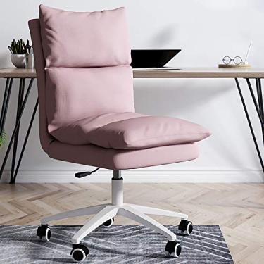 Imagem de Cadeira de escritório para jogos, cadeira de computador, cadeira de mesa estofada com almofada de assento espessa, cadeira de escritório de tecido, cadeira de computador moderna, cadeira executiva