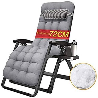 Imagem de Espreguiçadeira, cadeiras de jardim, cadeiras reclináveis de tamanho grande, com gravidade zero, espreguiçadeira, para uso ao ar livre, espreguiçadeira, ajustável, com almofada de algodão, suporta