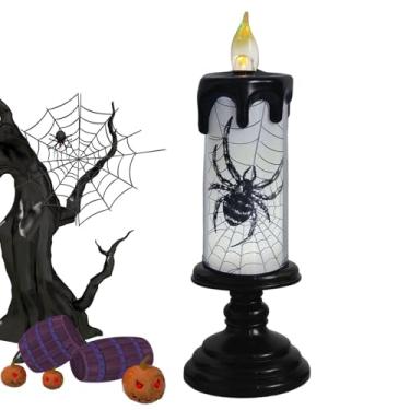 Imagem de Vela operada por bateria de Halloween, luz cintilante de LED de terror, lâmpada gótica alimentada por bateria de acrílico para festival, Natal, festa