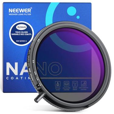 Imagem de NEEWER Filtro ND variável de cores verdadeiras de 82 mm ND2-ND32 e CPL, densidade neutra ajustável 2 em 1 e filtro polarizador circular, moldura de vidro óptico/alumínio HD multirevestido