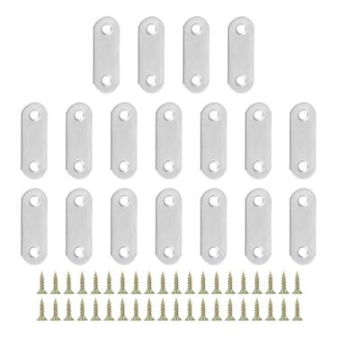 Imagem de Suportes de canto de aço inoxidável 4 x 0,63 cm, 18 peças de suporte em L para juntas de ângulo reto, fixadores de canto em forma de L para prateleiras, prata