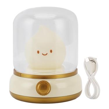 Imagem de Fafeicy Lâmpada Noturna de Chama Com Efeito de Vela Regulável, Luz de Mesa Vintage Recarregável USB, Luz Quente Com Alternância e Controles Rotativos para Ambiente de Quarto