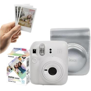 Imagem de Kit Instax Mini 12 Branca Instantânea Bolsa Prateada Filme Mermaid Sel