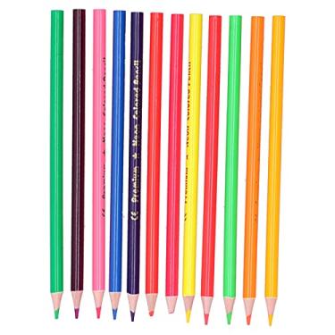 Imagem de AYNEFY 12 Lápis de Cor para Esboços, Conjunto de Pintura Fluorescente Metálica Durável e Suave para Artistas e Crianças (Chumbo colorido fluorescente)