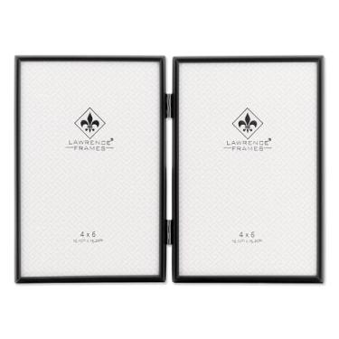 Imagem de Lawrence Frames Porta-retrato preto simples duplo articulado 10 x 15 cm