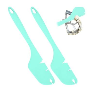 Imagem de Pacote com 2 espátulas de silicone, batedeira, raspador, compatível com acessórios de batedeira KitchenAid, funciona em batedores planos, batedores e ganchos de massa (verde menta)