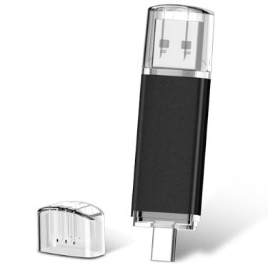 Imagem de AreTop Pen drive USB C de 64 GB USB 3.0 Dual Flash Drive 64 GB USB 2 em 1 portátil tipo C para smartphone Android, computadores, MacBook, tablets, PC, 1 pacote, preto